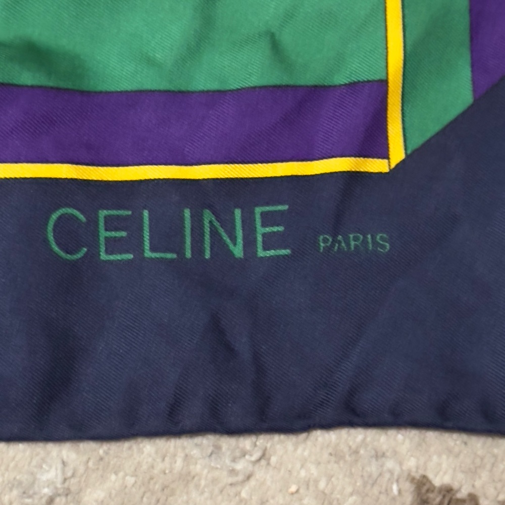 Celine Silk Scarf with Chain and Jewel Print - Picture 3 of 8